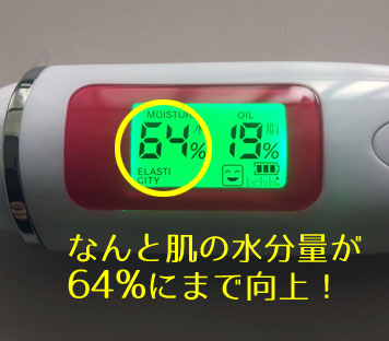 オルビスユー使用後の肌の水分量
